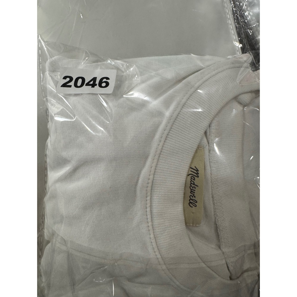 Madewell Womens White Cotton Crewneck Pocket T-Shirt Relaxed Fit Size M 2046 - Picture 8 of 8